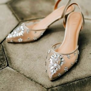 Stunning Rhinestone & Mesh Evening Shoes NWT